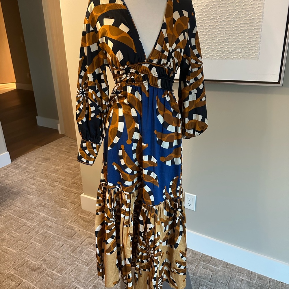 FARM Rio Orange and Black Long Sleeve Dress - Picture 6 of 12